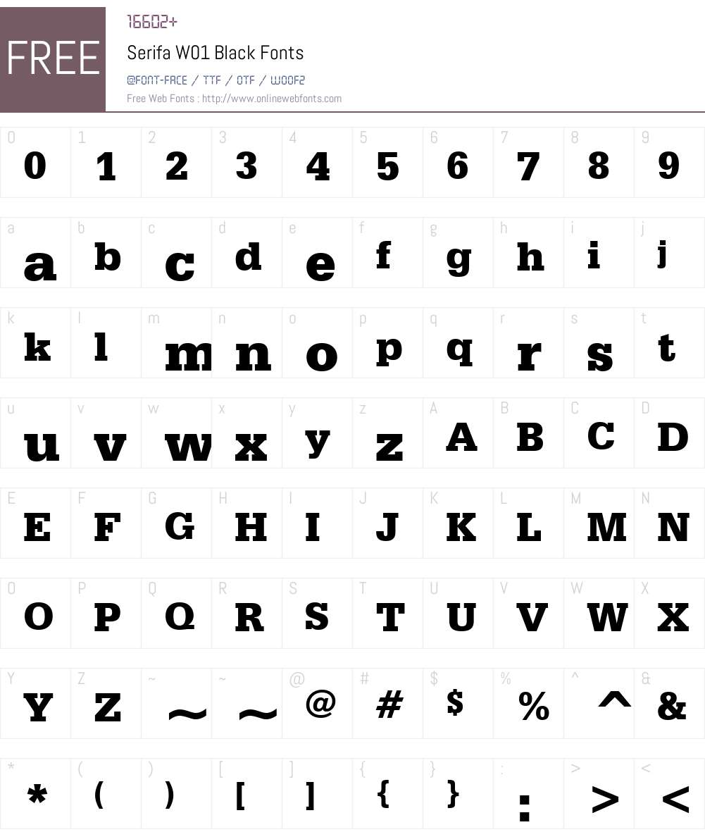 SerifaW01-Black Font Screenshots