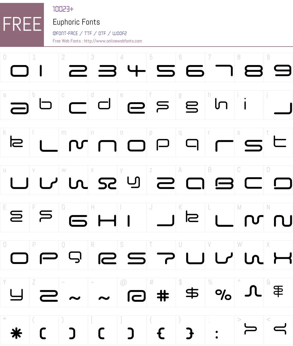 Euphoric Font Screenshots