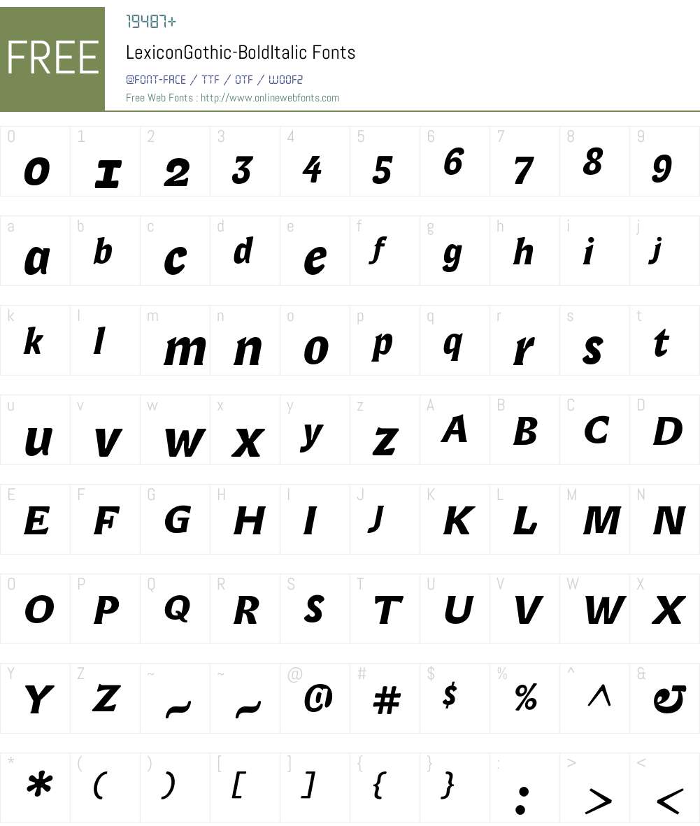 LexiconGothic Font Screenshots
