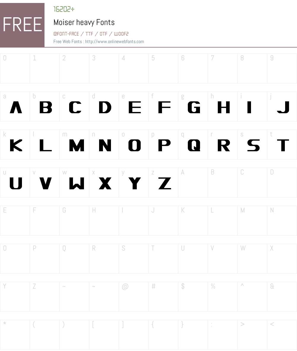 Moiser heavy Font Screenshots