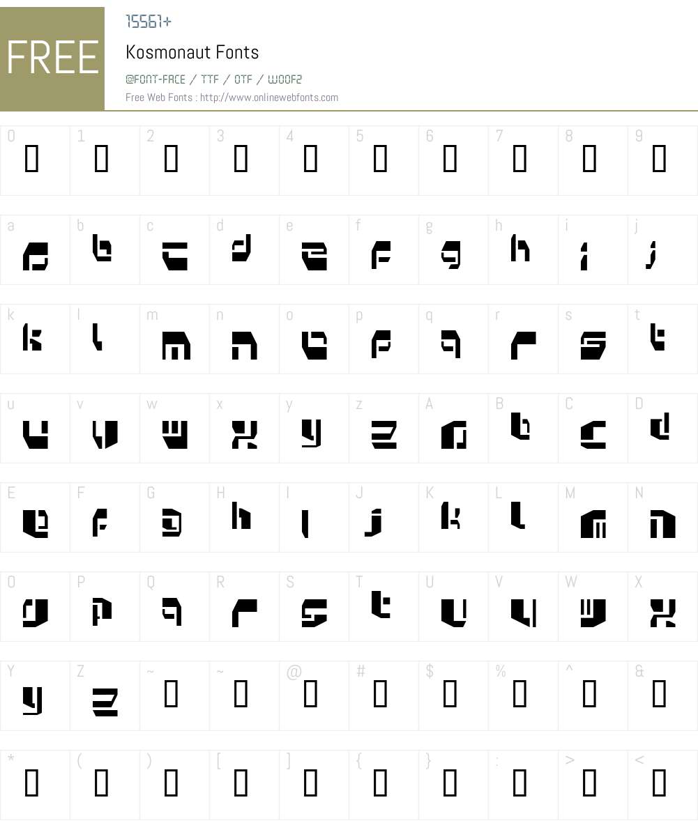 Kosmonaut Font Screenshots