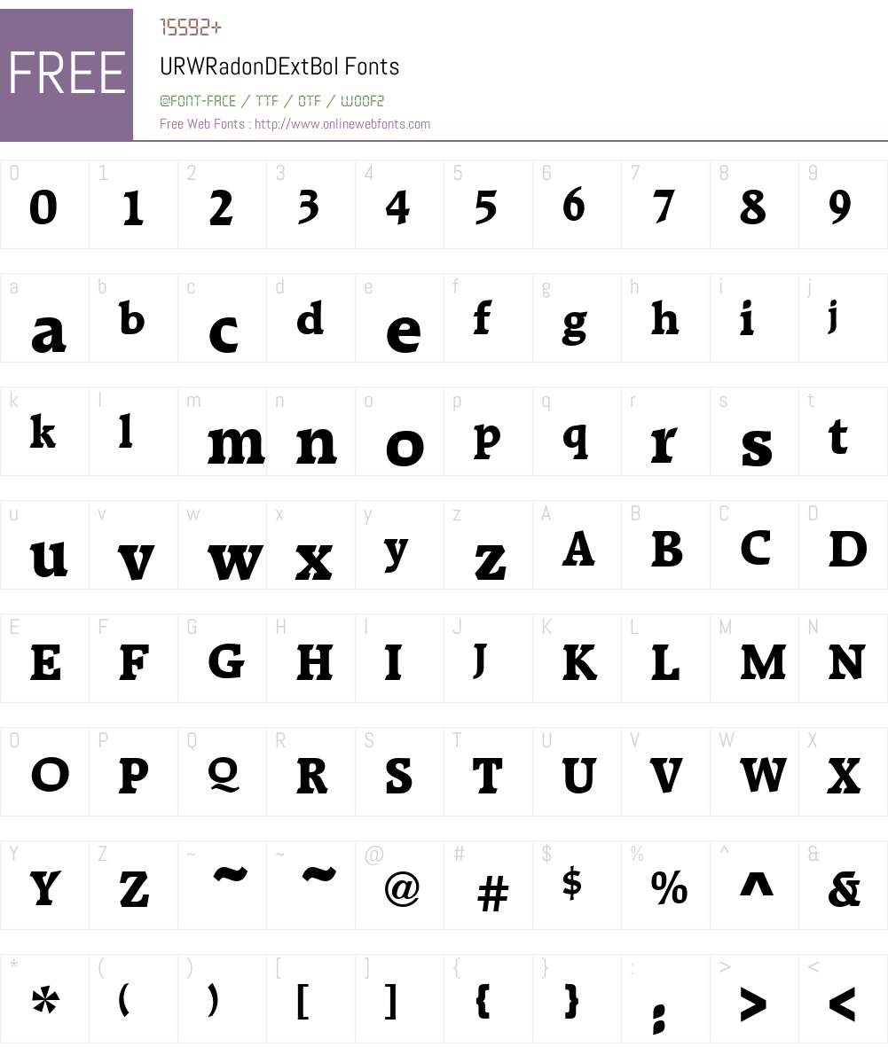 URWRadonDExtBol Font Screenshots