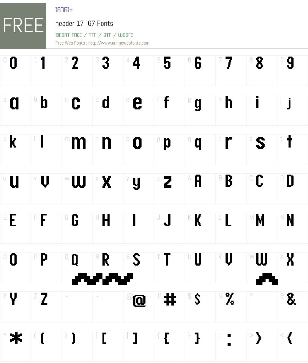 header 17_67 Font Screenshots