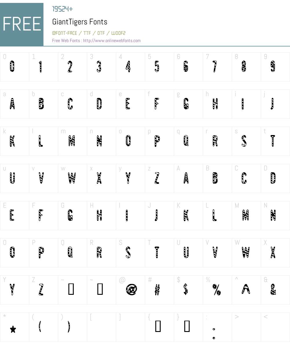 GiantTigers Font Screenshots