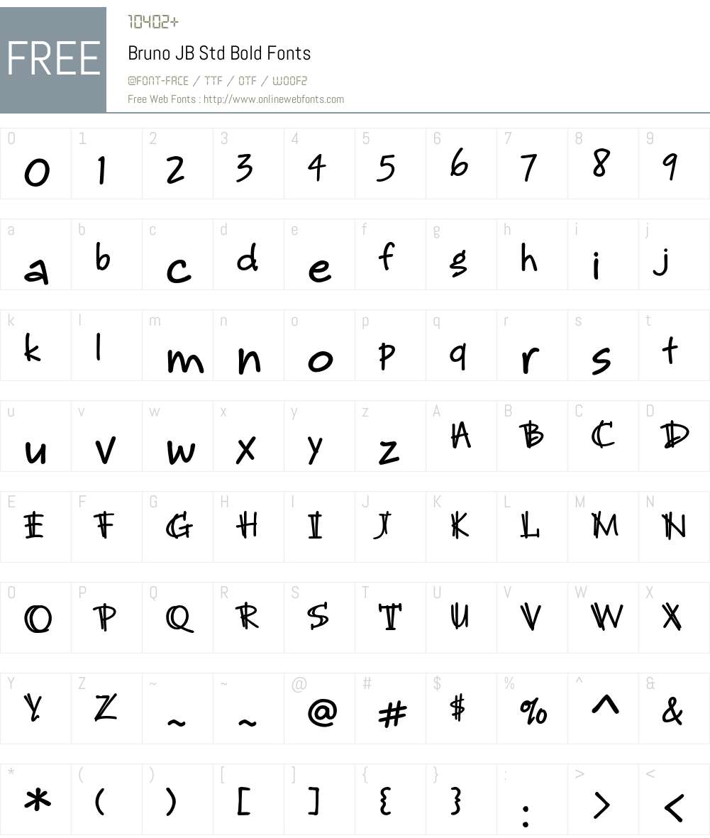 Bruno JB Std Font Screenshots