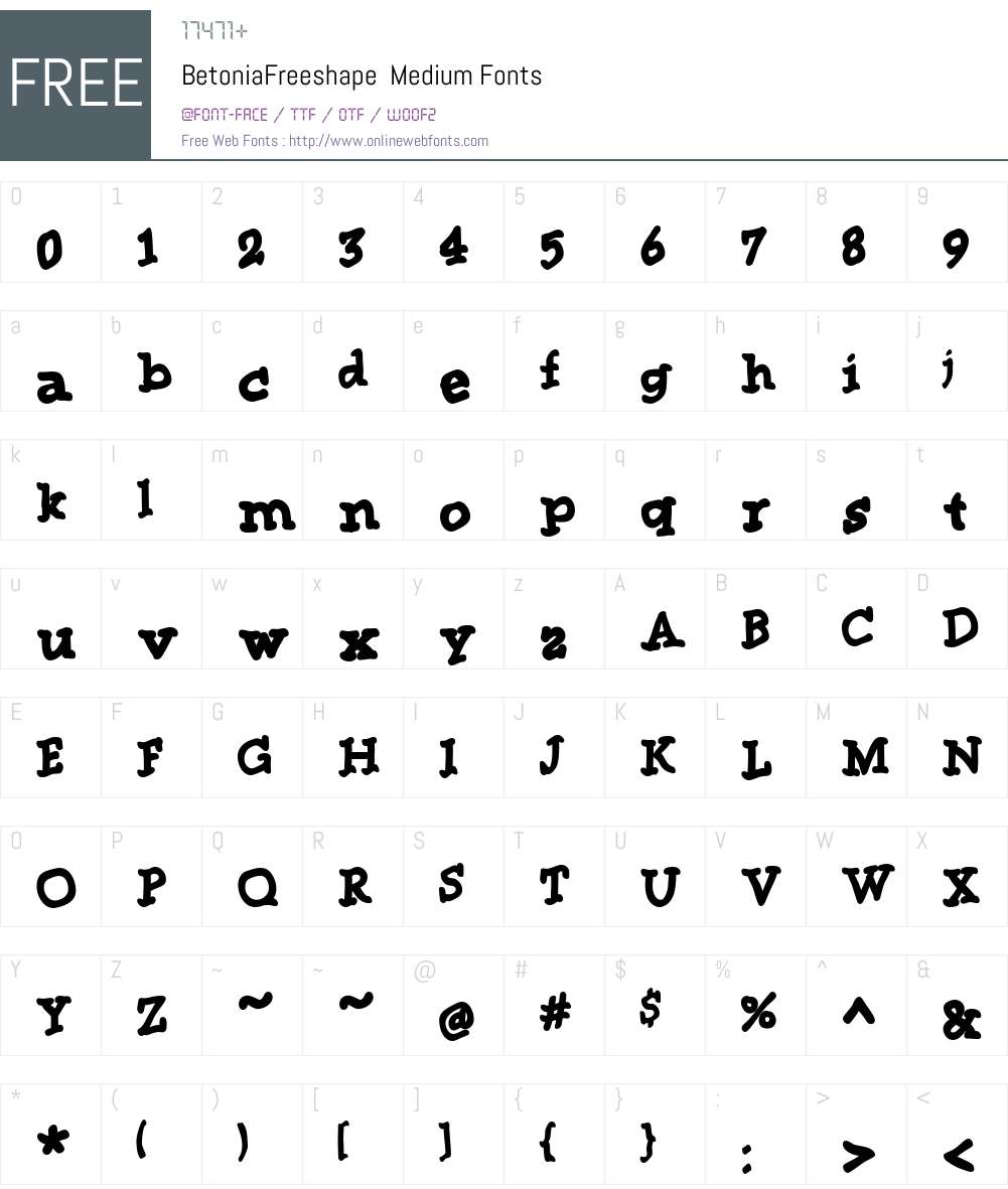 BetoniaFreeshape Font Screenshots