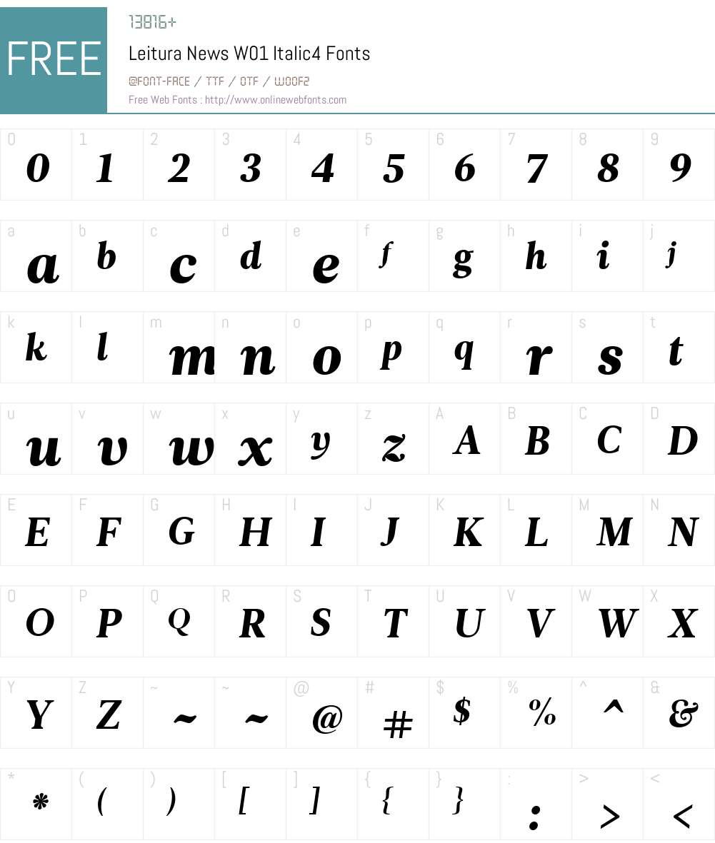 LeituraNewsW01-Italic4 Font Screenshots