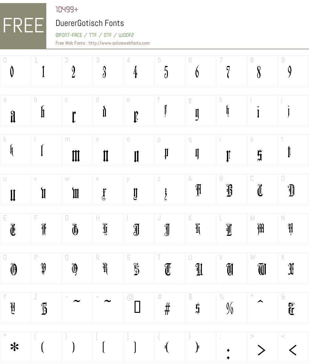 DuererGotisch Font Screenshots