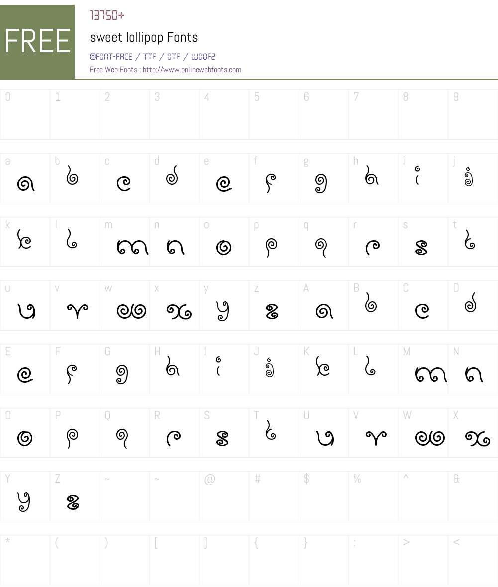 sweet lollipop Font Screenshots