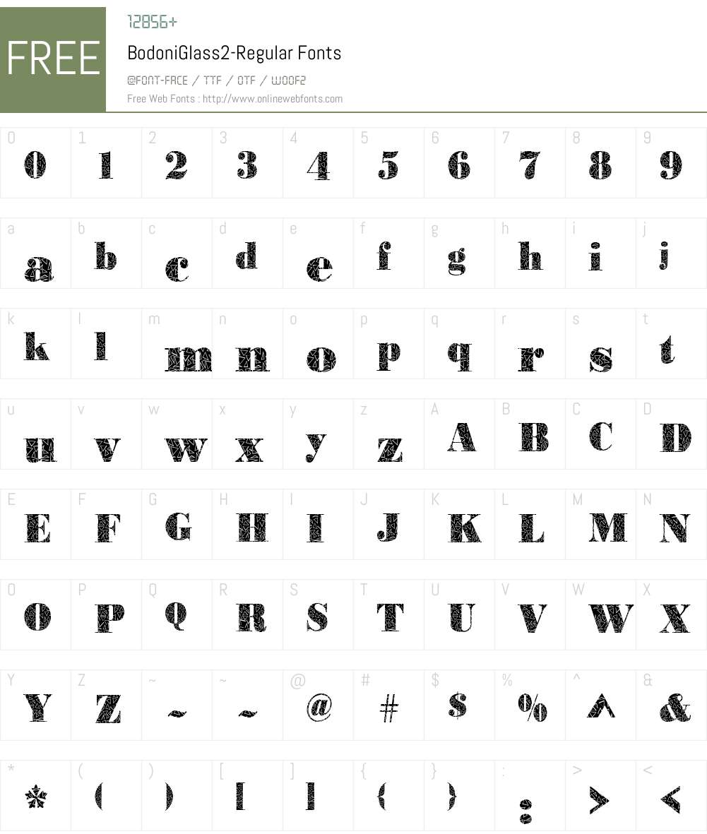 BodoniGlass2 Font Screenshots