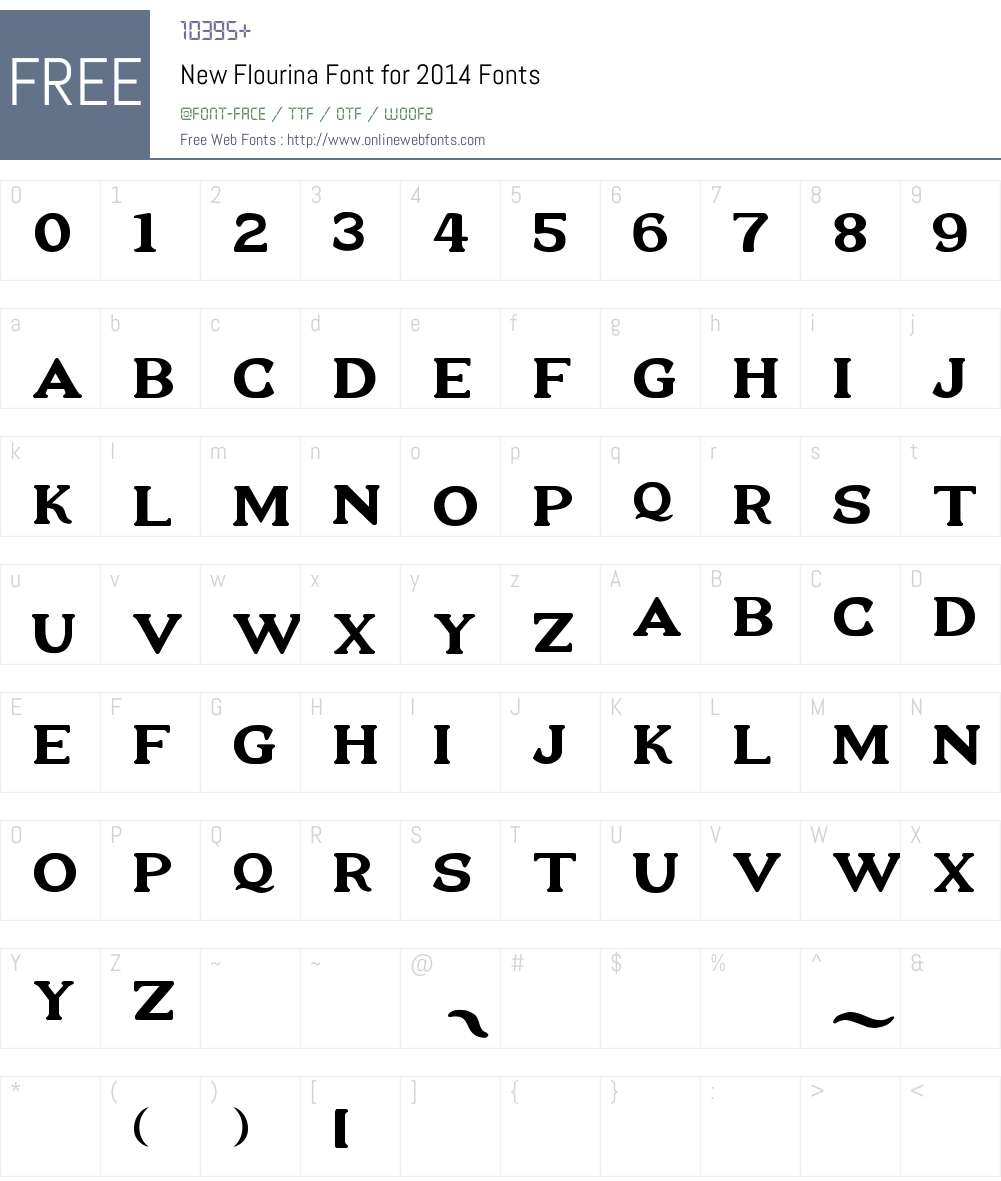 New Flourina Font for 2014 Font Screenshots