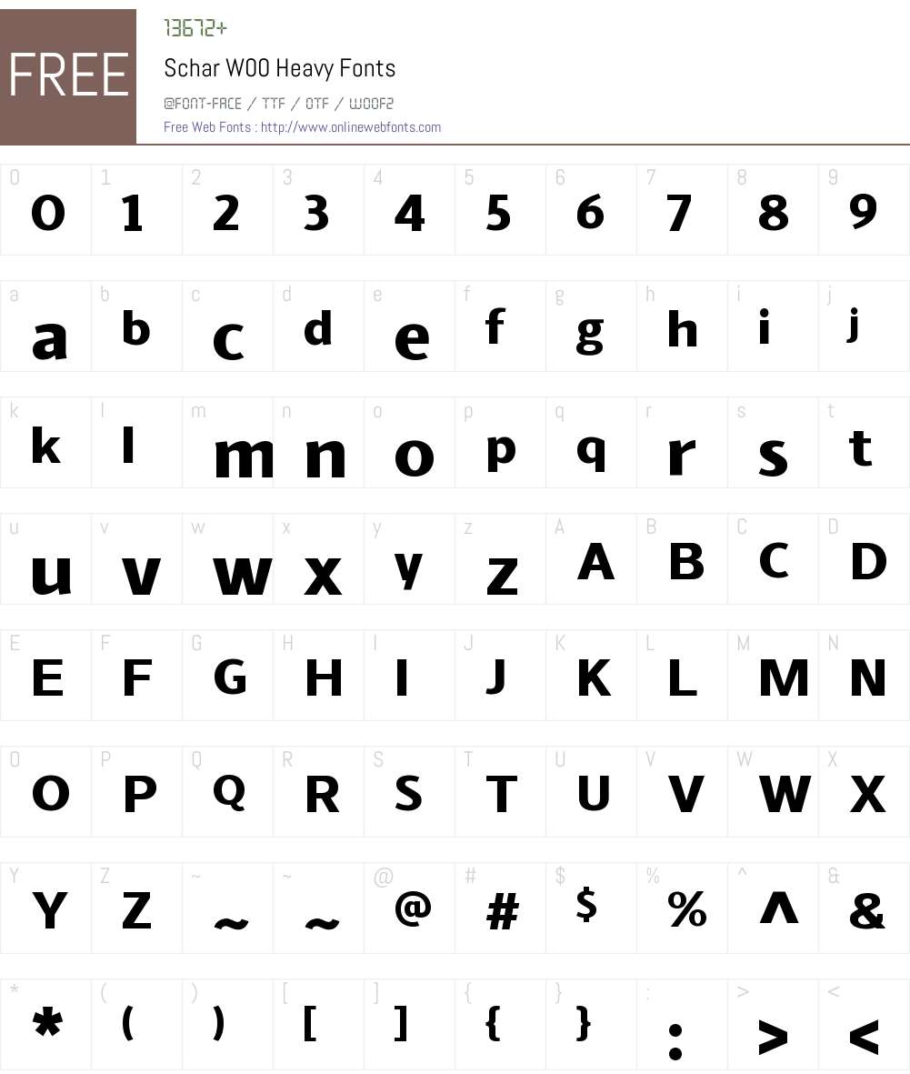 ScharW00-Heavy Font Screenshots