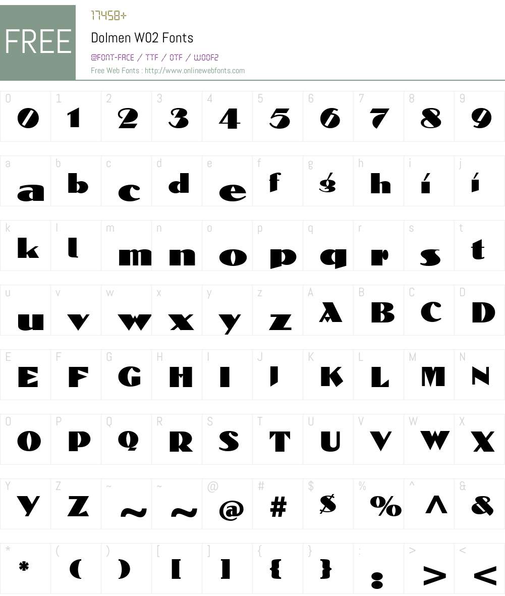 Dolmen Font Screenshots