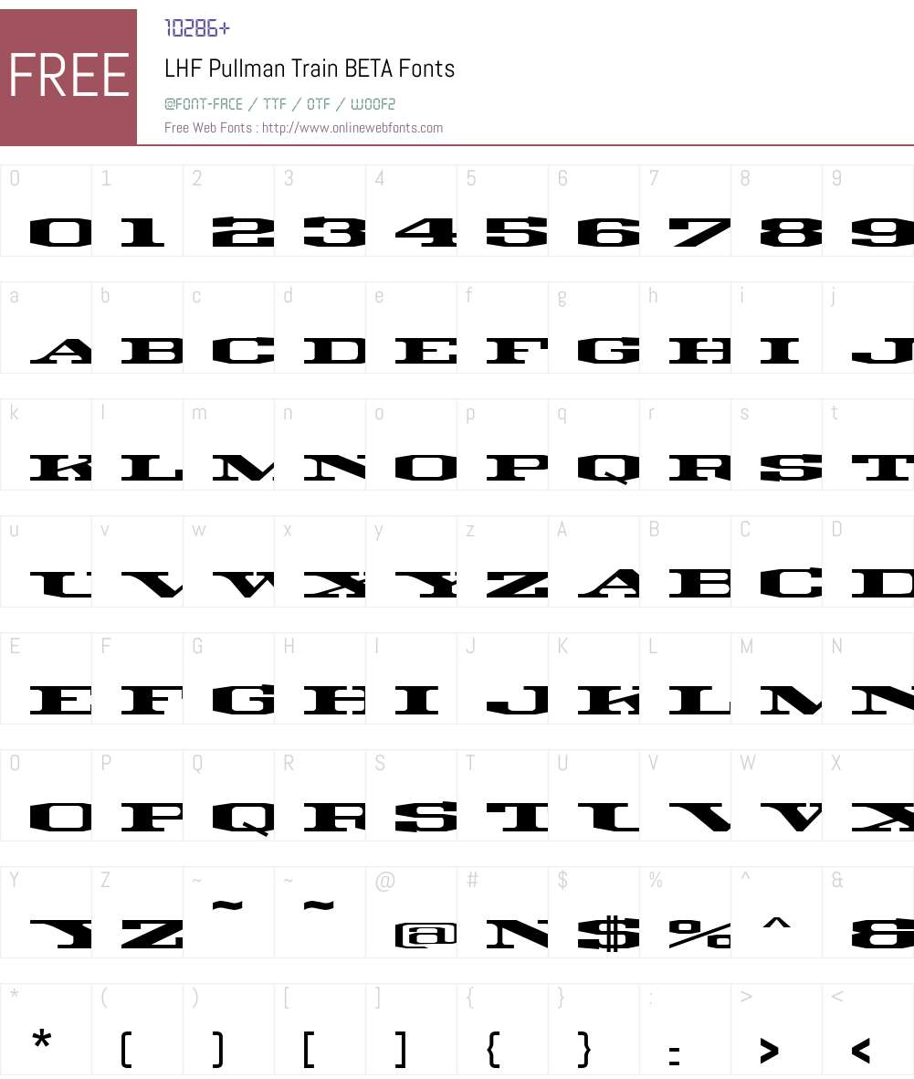 LHF Pullman Train BETA Font Screenshots