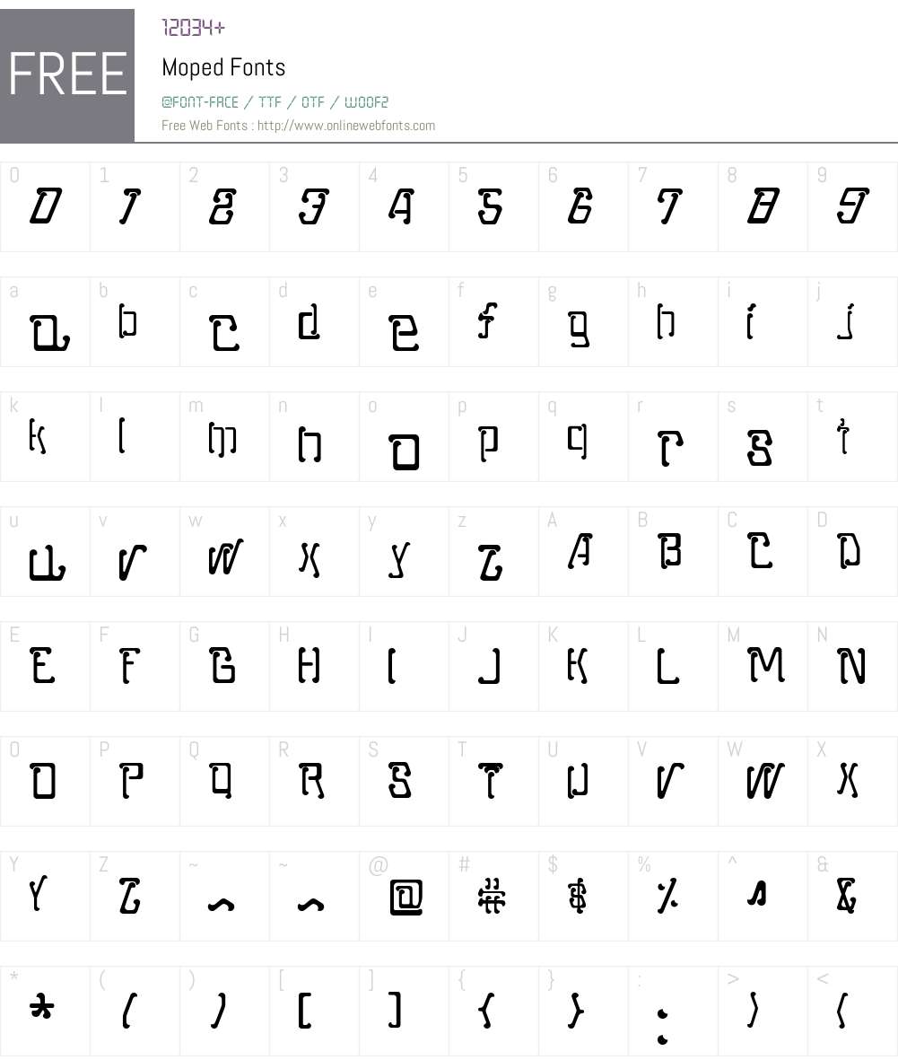 Moped Font Screenshots