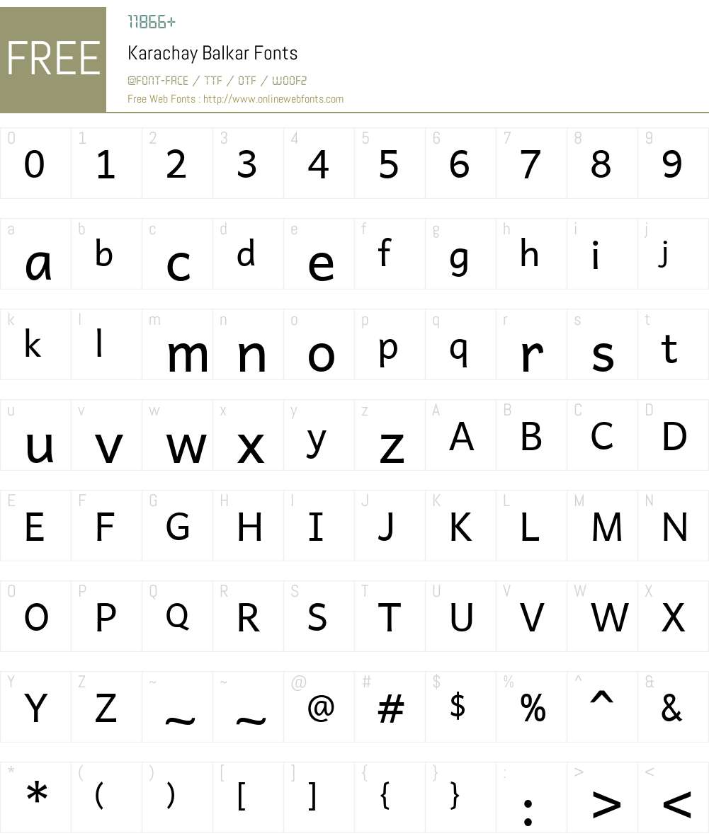 Karachay Balkar 5.000 Fonts Free Download - OnlineWebFonts.COM
