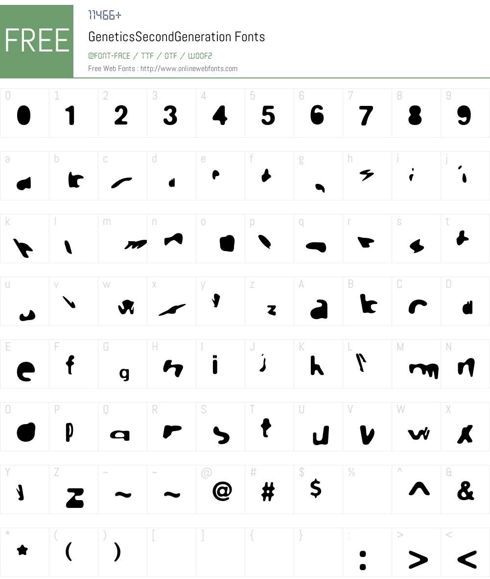 Genetics Font Screenshots