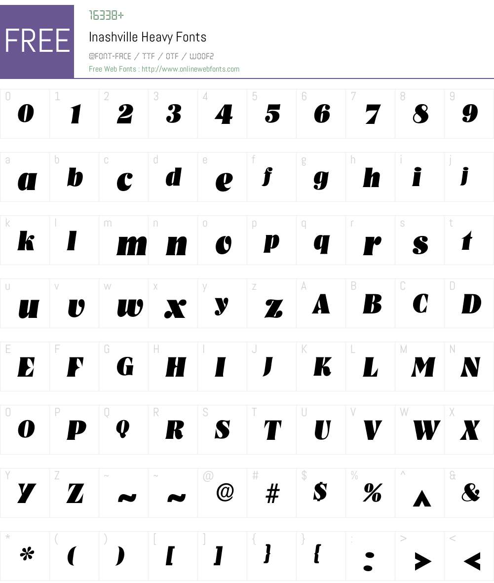 Inashville Font Screenshots