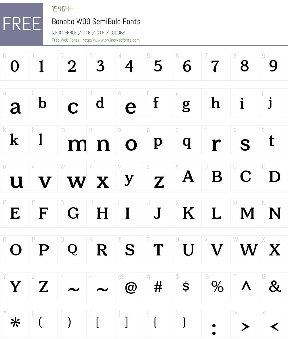 BonoboW00-SemiBold Font Screenshots