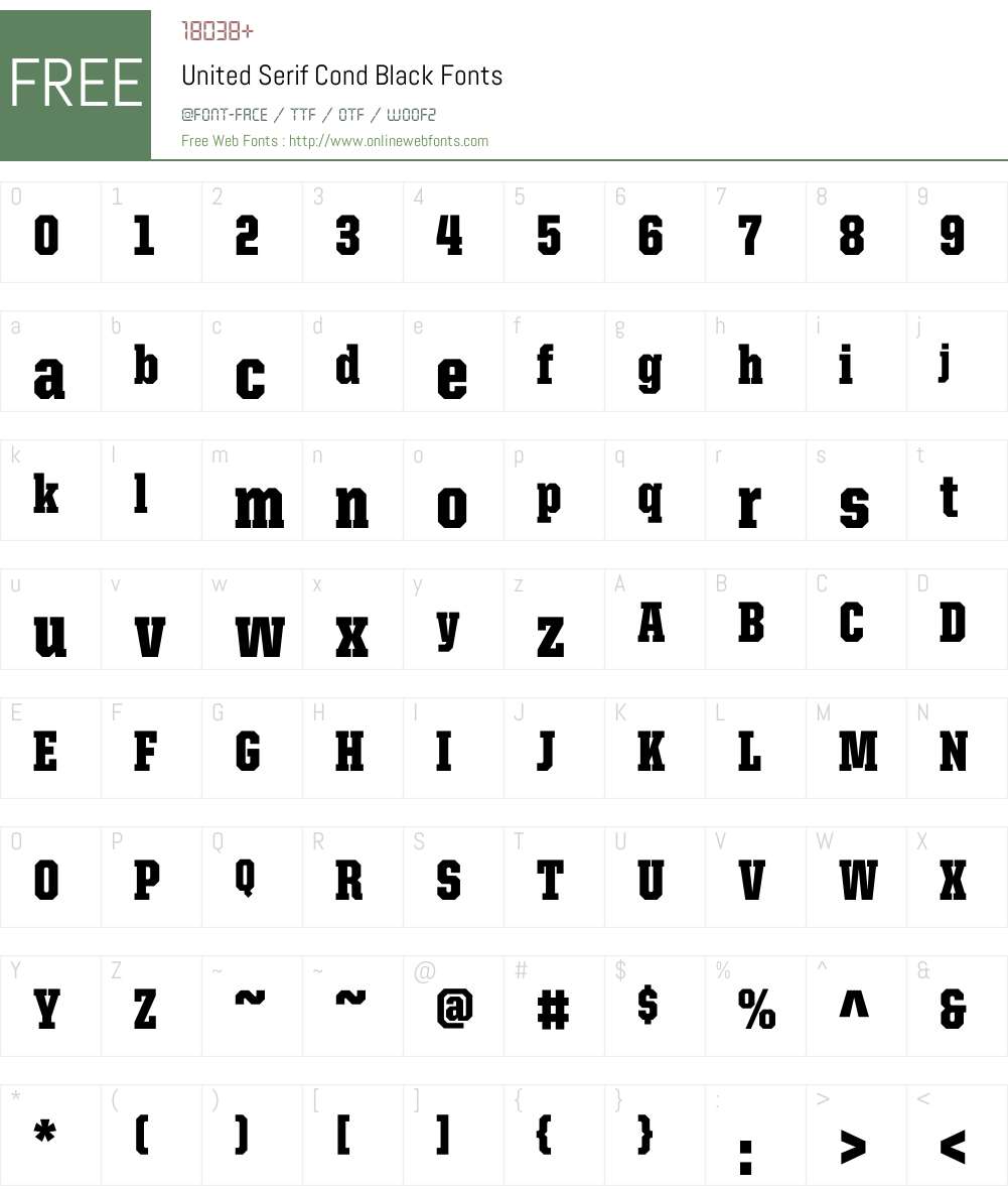 United Serif Cond Font Screenshots