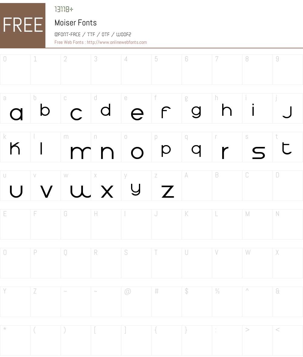 Moiser Font Screenshots