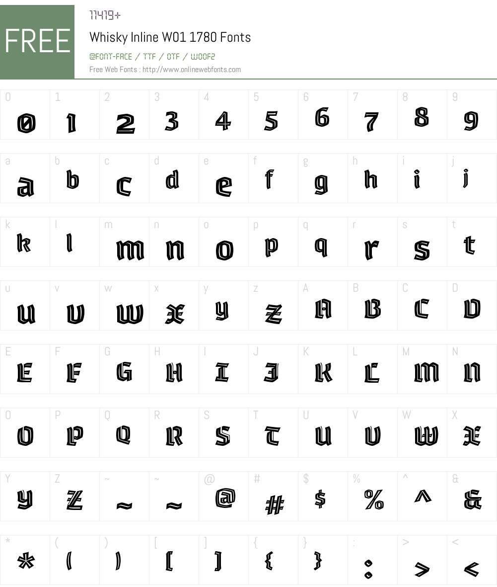 WhiskyInlineW01-1780 Font Screenshots