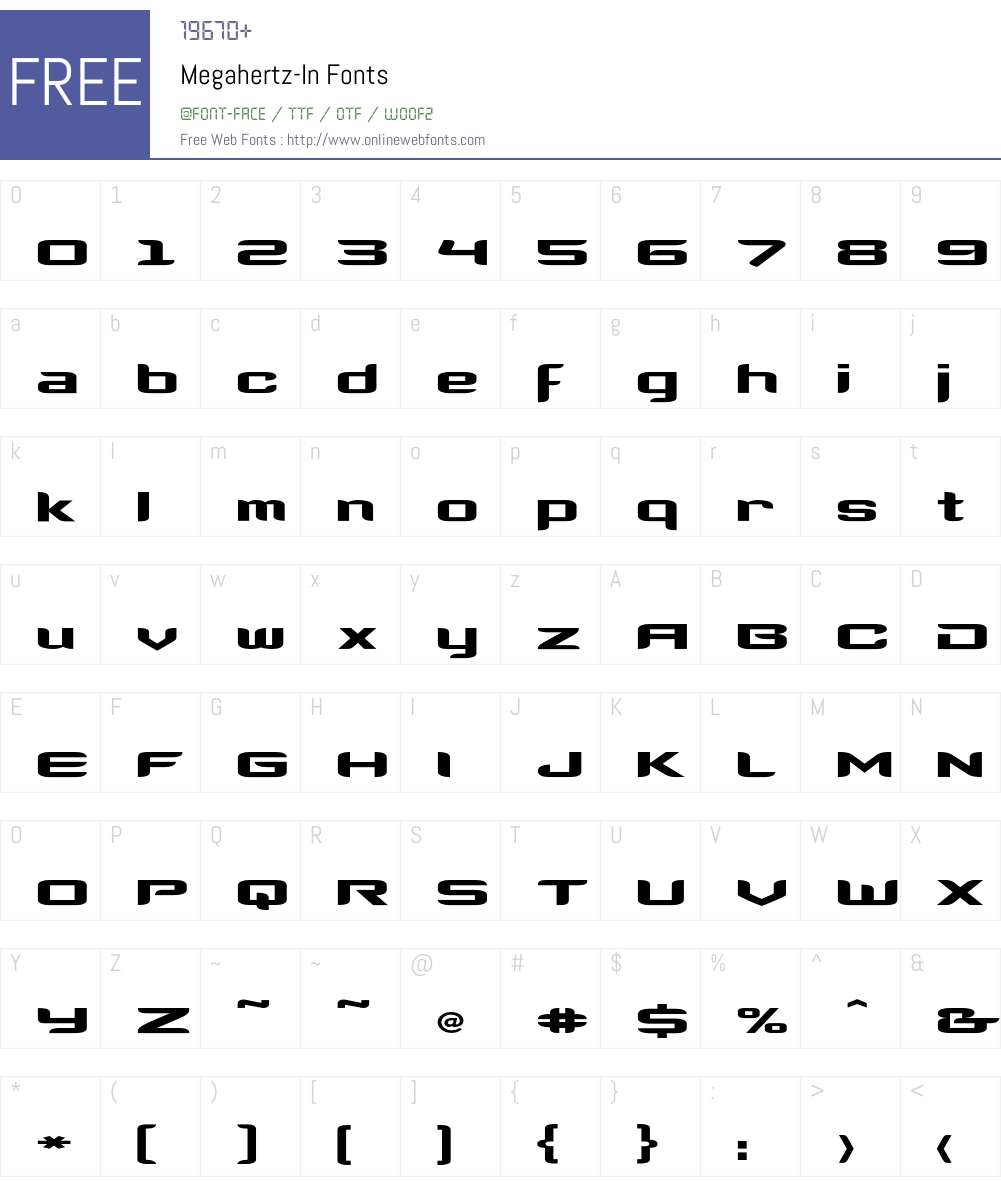 Megahertz Font Screenshots