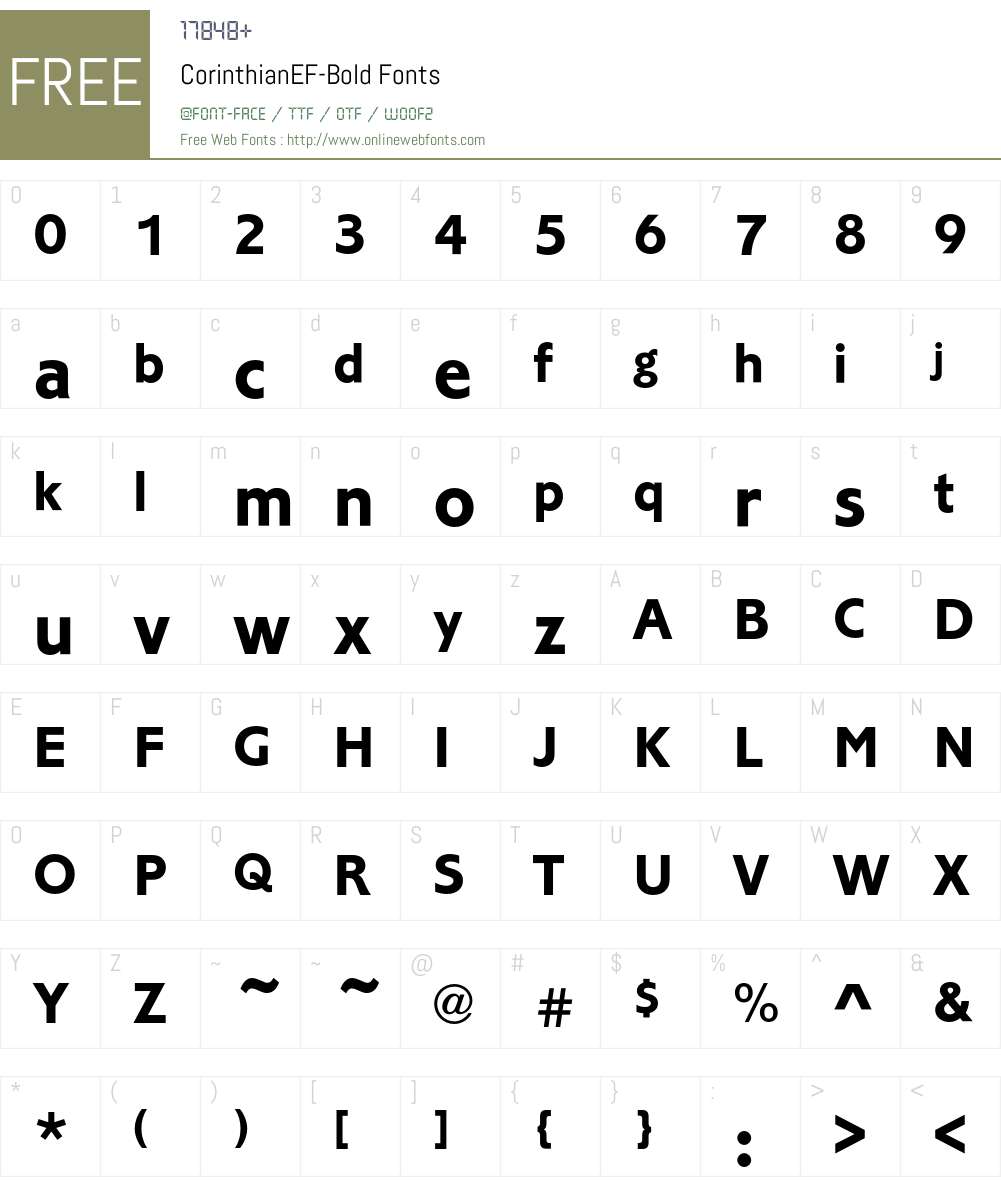 CorinthianEF Font Screenshots