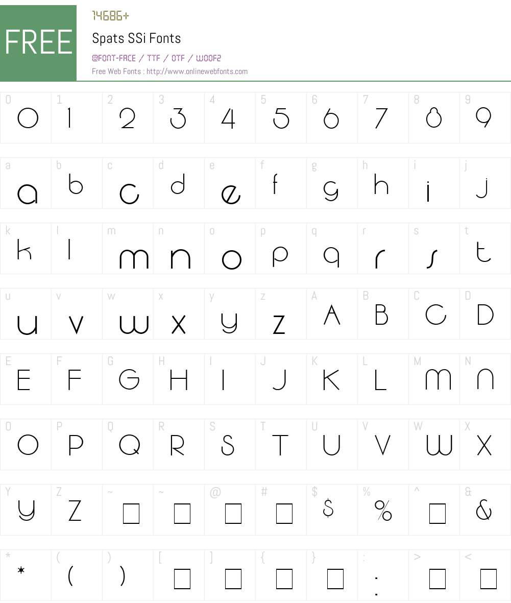 Spats SSi Font Screenshots