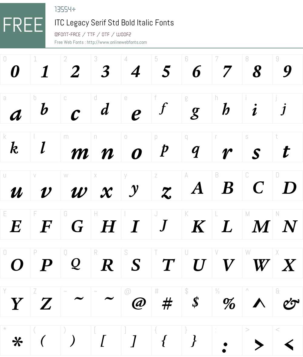 ITC Legacy Serif Std Font Screenshots