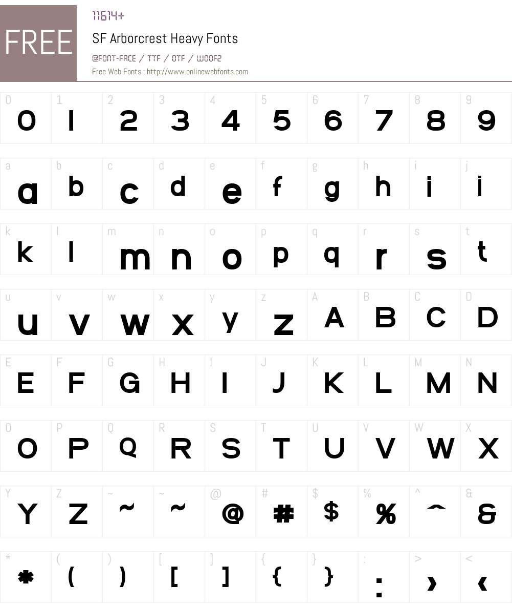 SF Arborcrest Heavy Font Screenshots