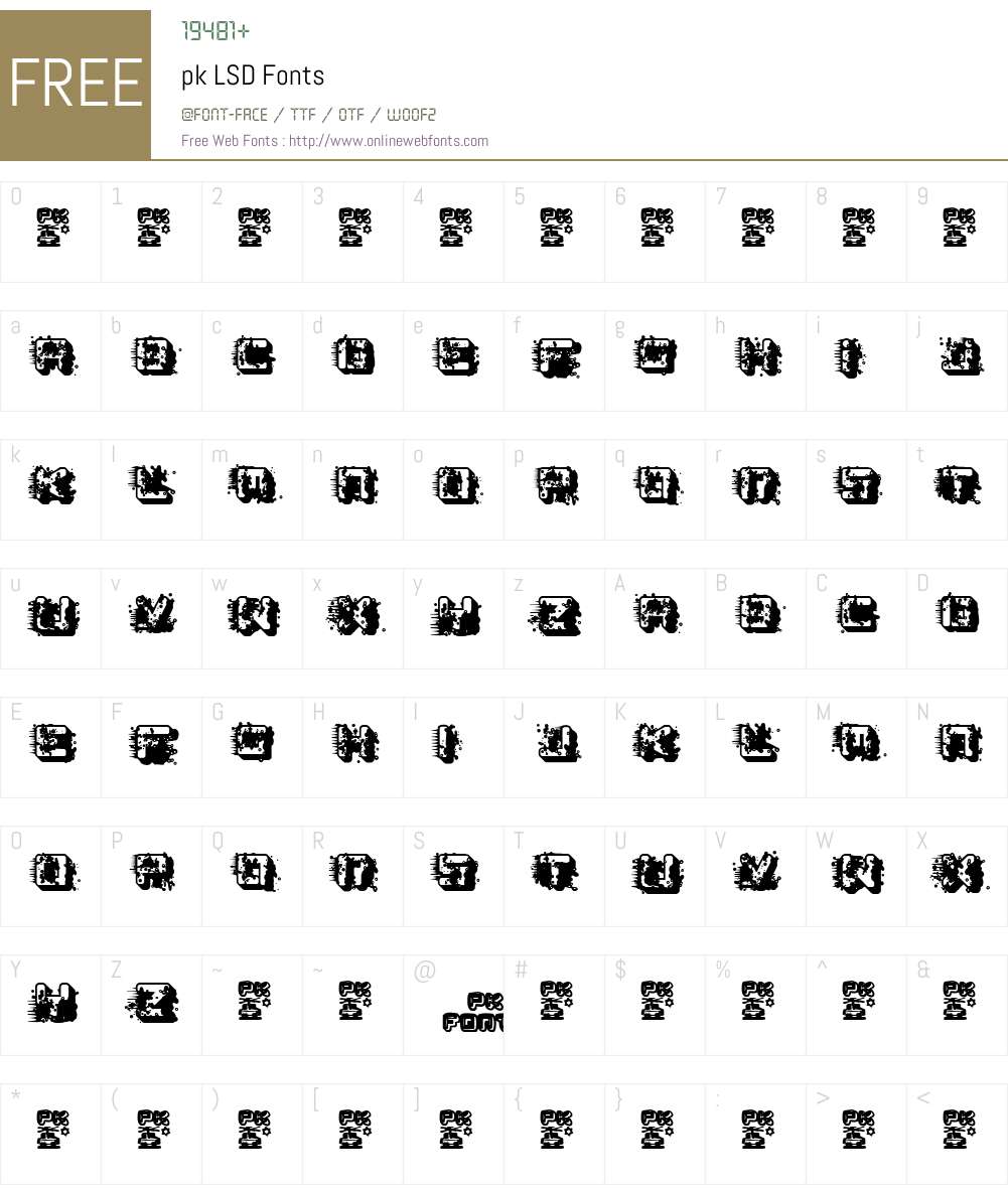 pk LSD Font Screenshots