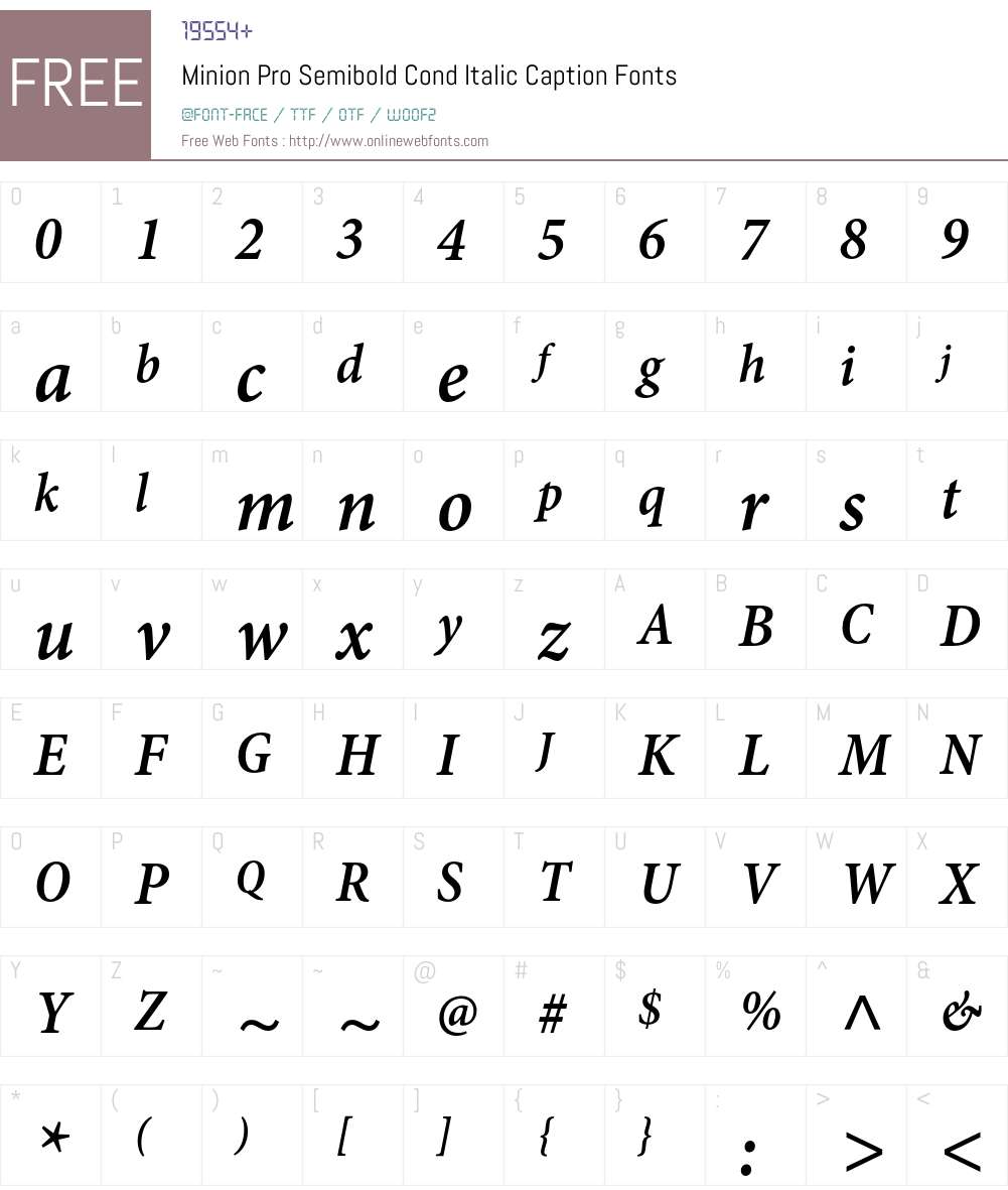 Minion Pro Font Screenshots