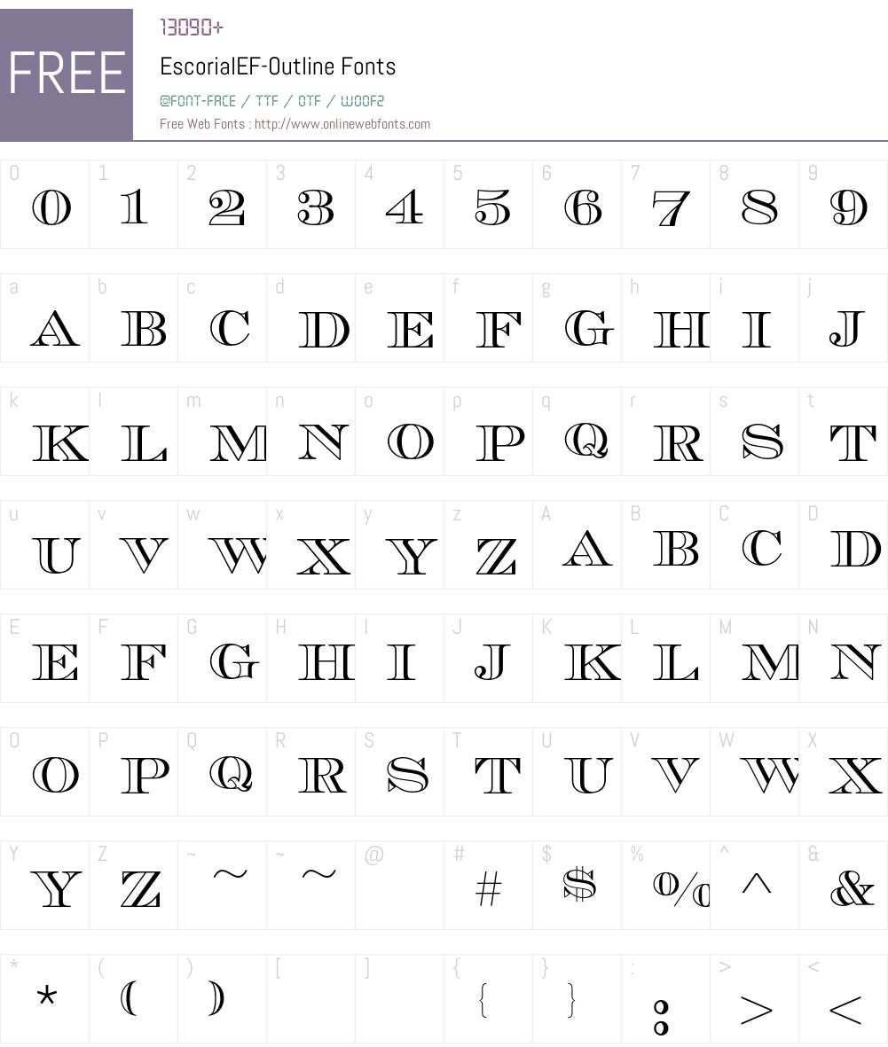 EscorialEF Font Screenshots