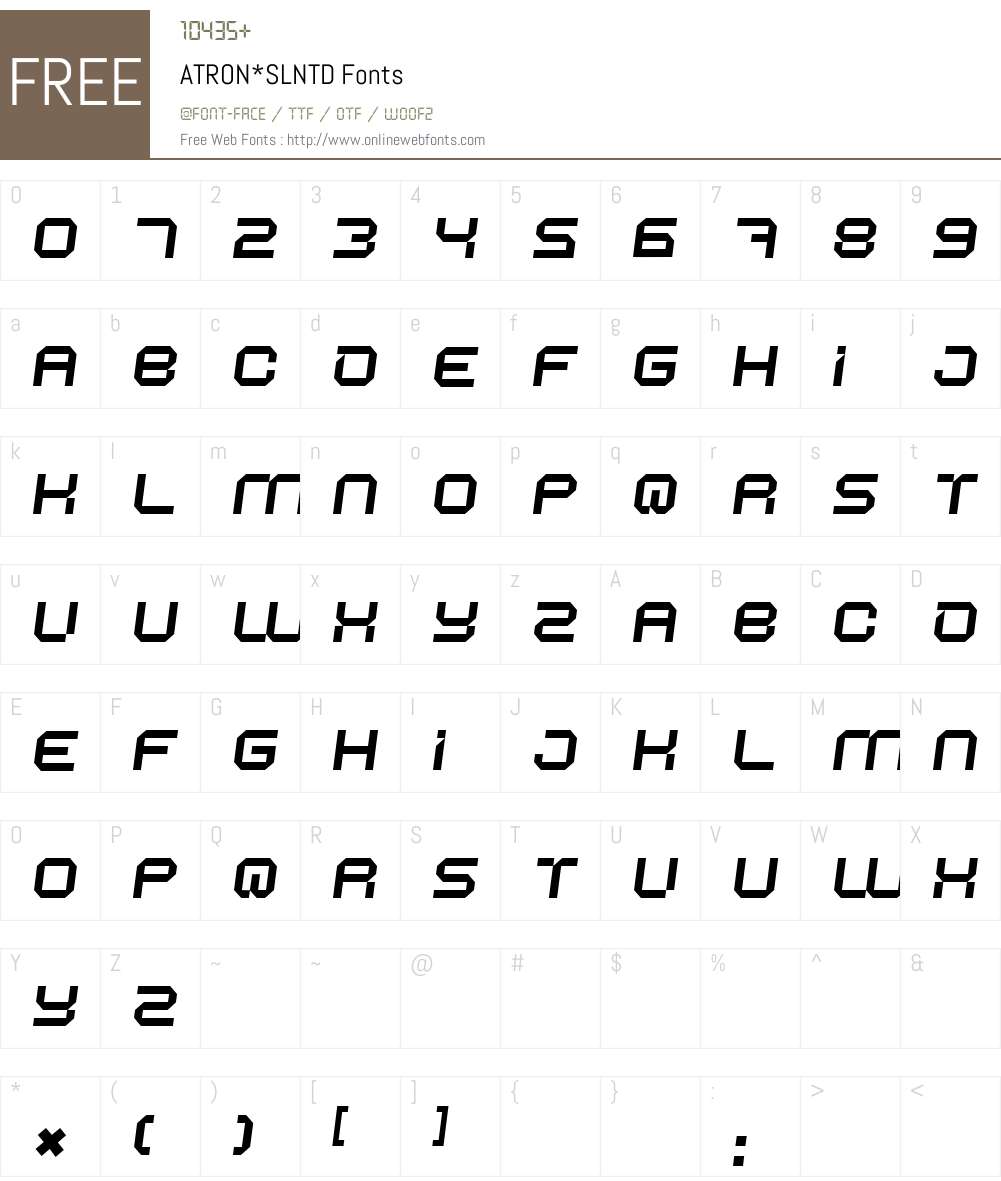 ATRON Font Screenshots