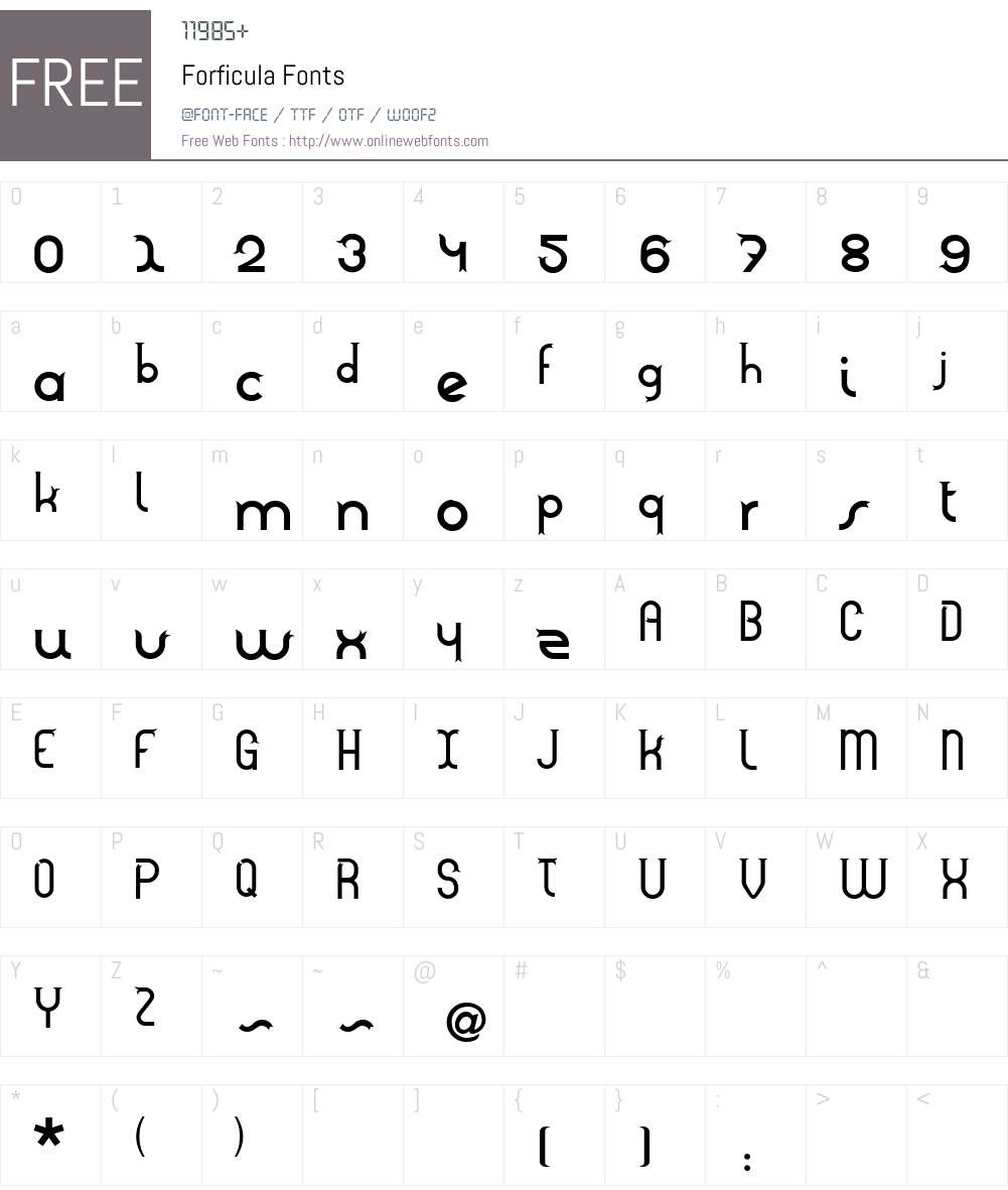 Forficula Font Screenshots