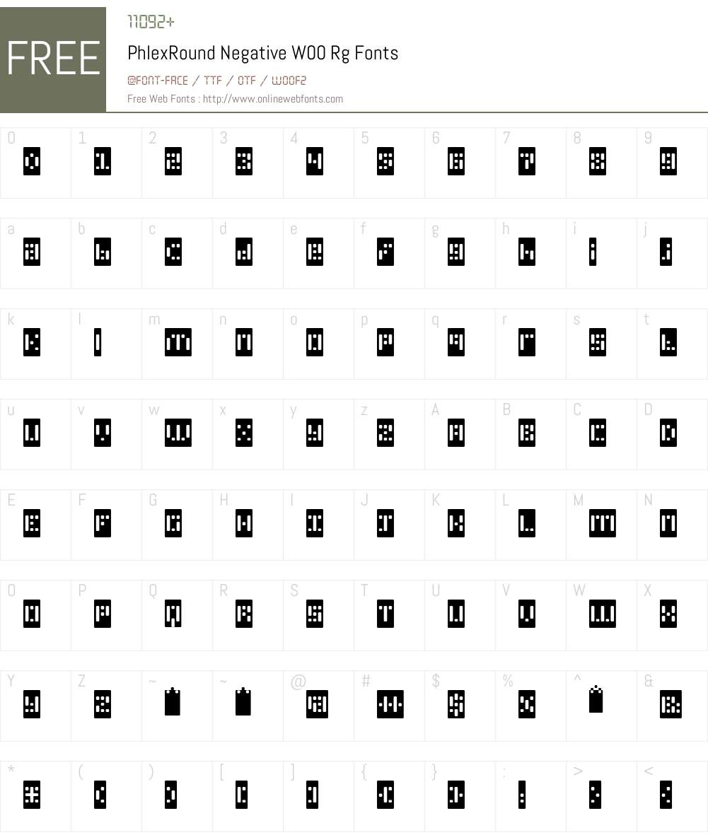 PhlexRound Negative Font Screenshots