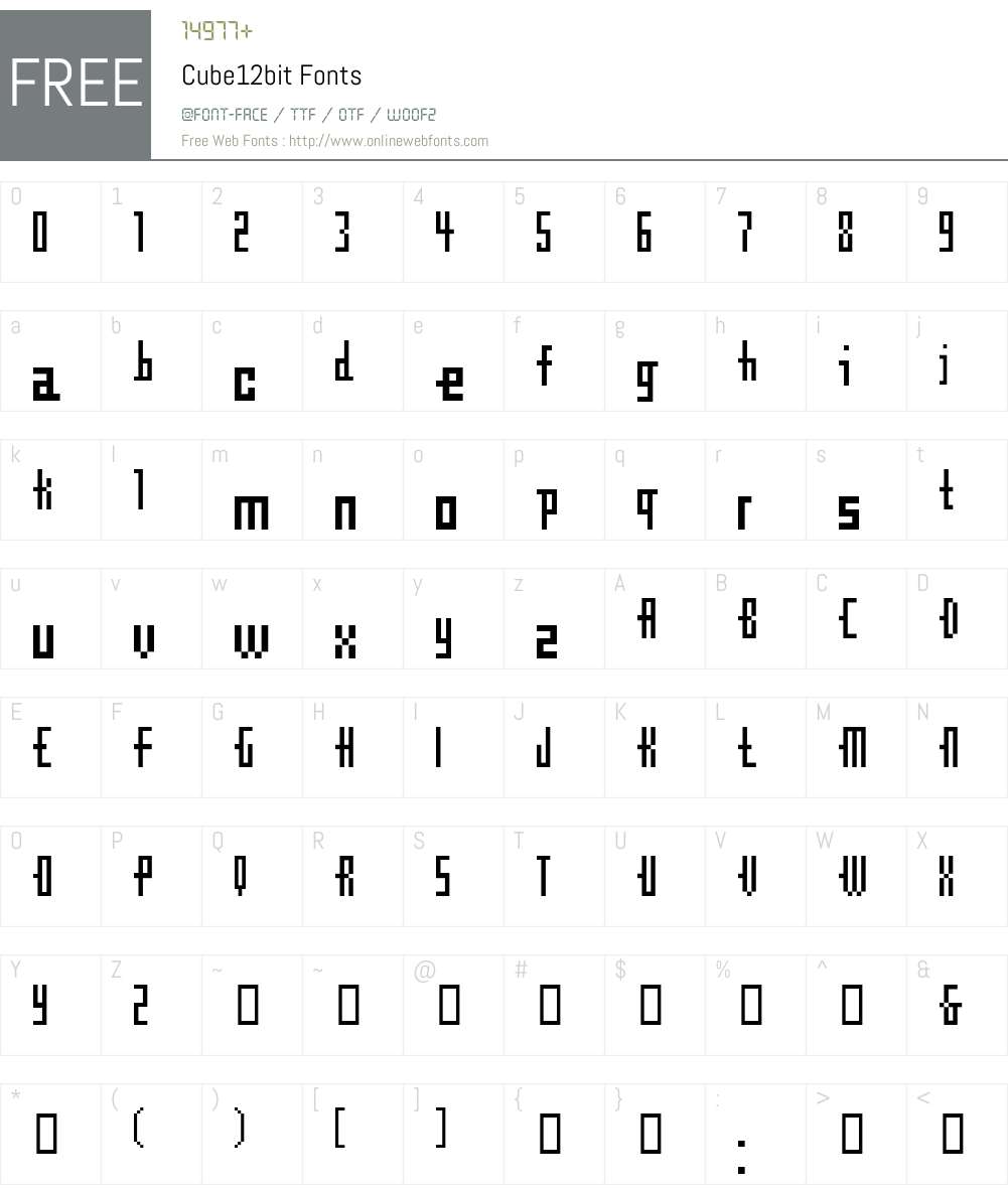 Cube12bit Font Screenshots