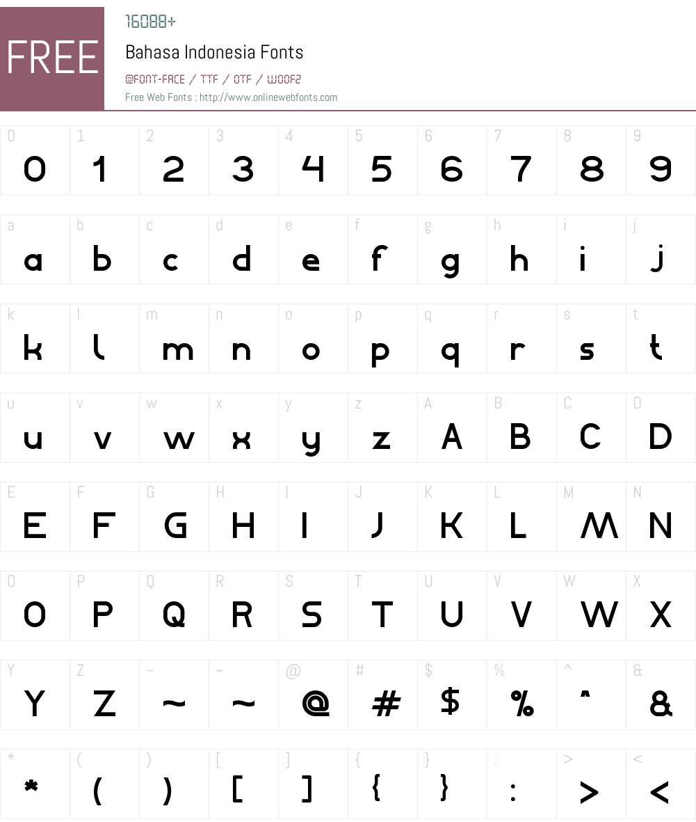 Bahasa Indonesia Font Screenshots