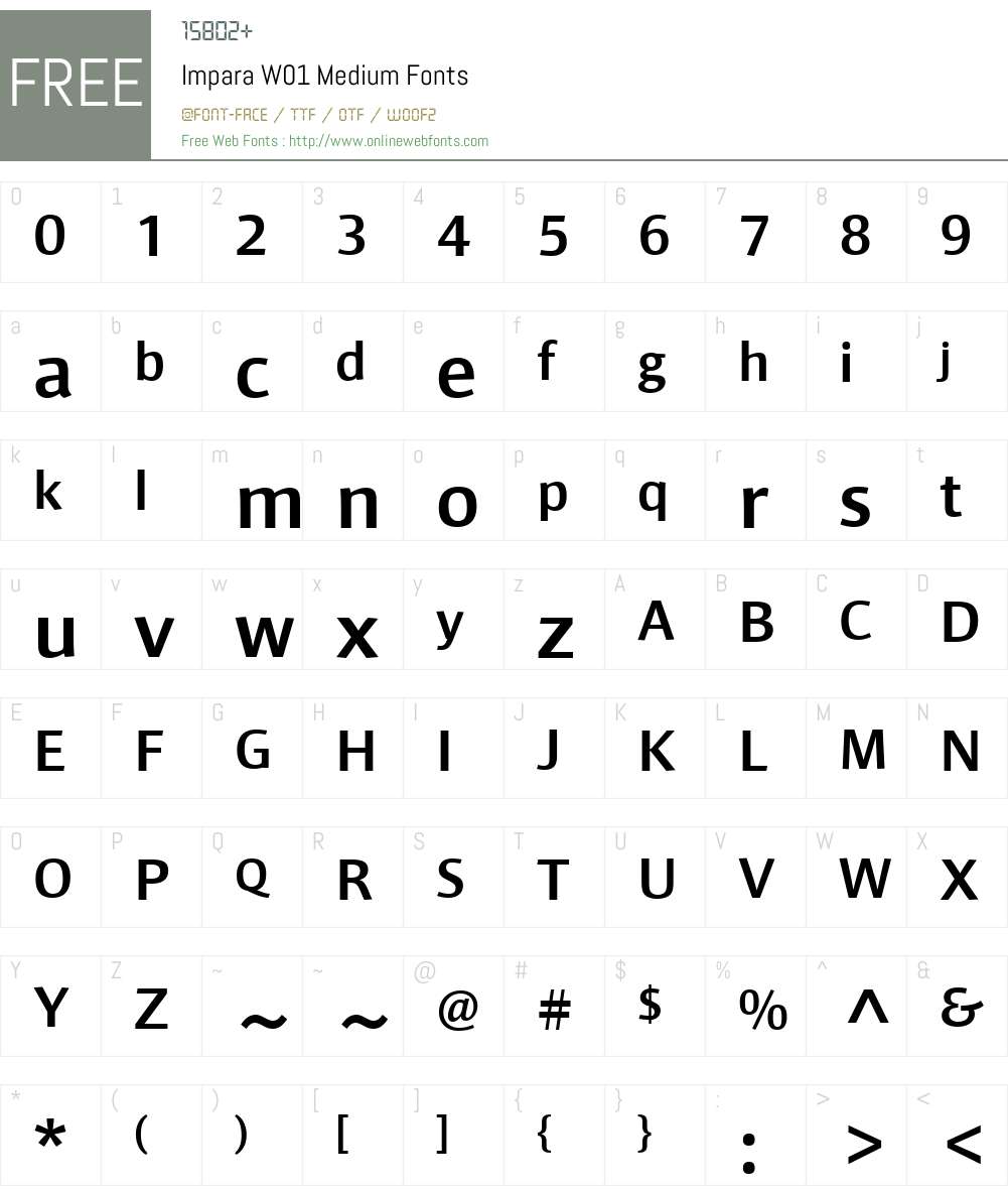 ImparaW01-Medium Font Screenshots
