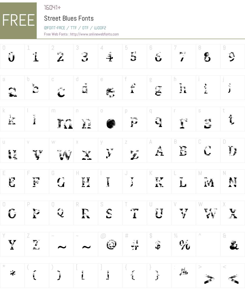 Street Blues Font Screenshots