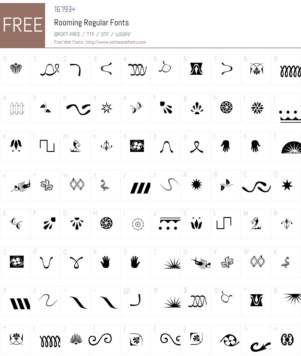 Rooming Font Screenshots