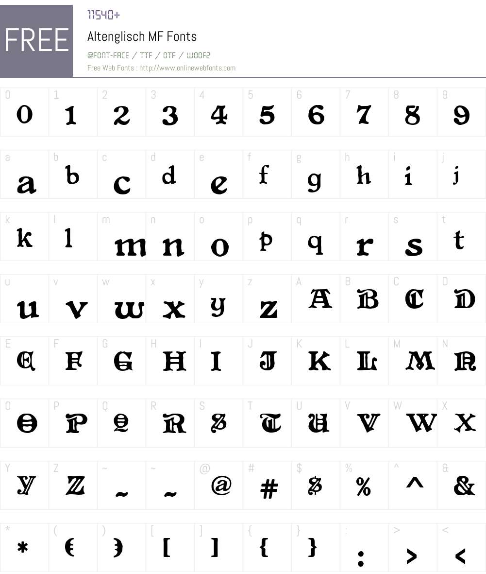 Altenglisch MF Font Screenshots