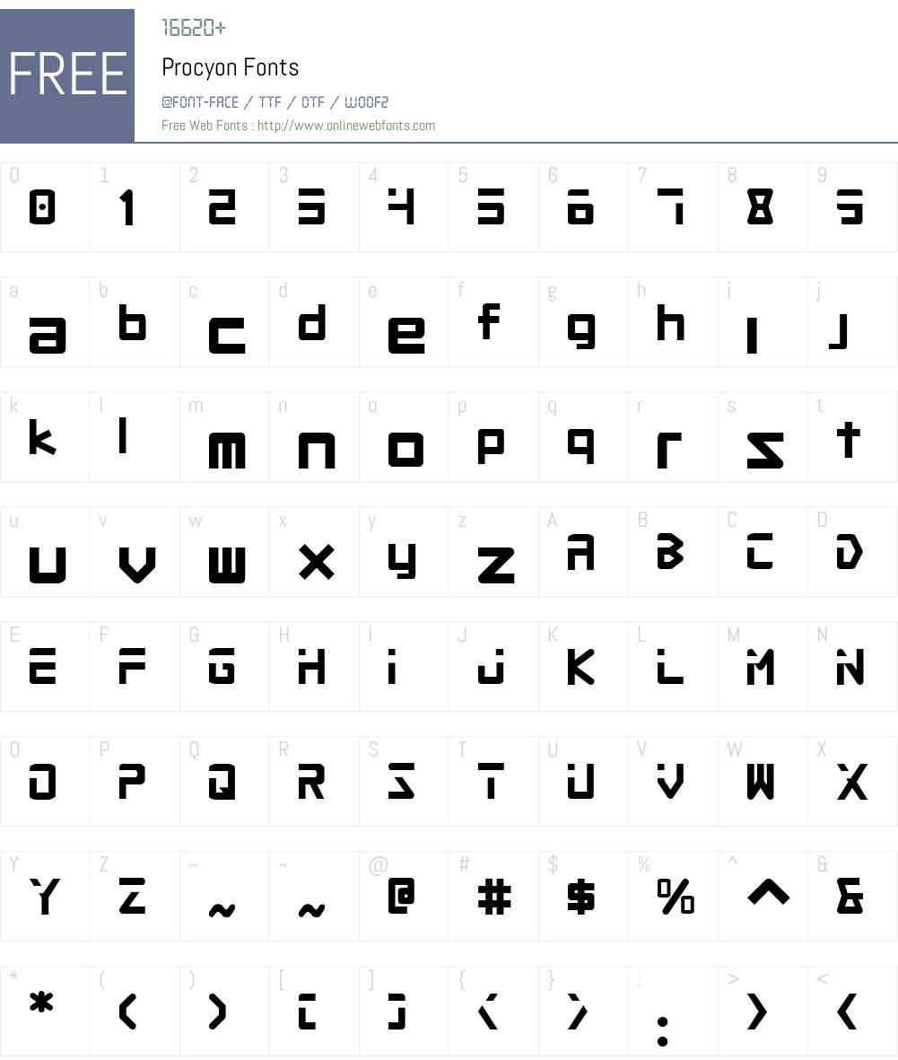Procyon Font Screenshots