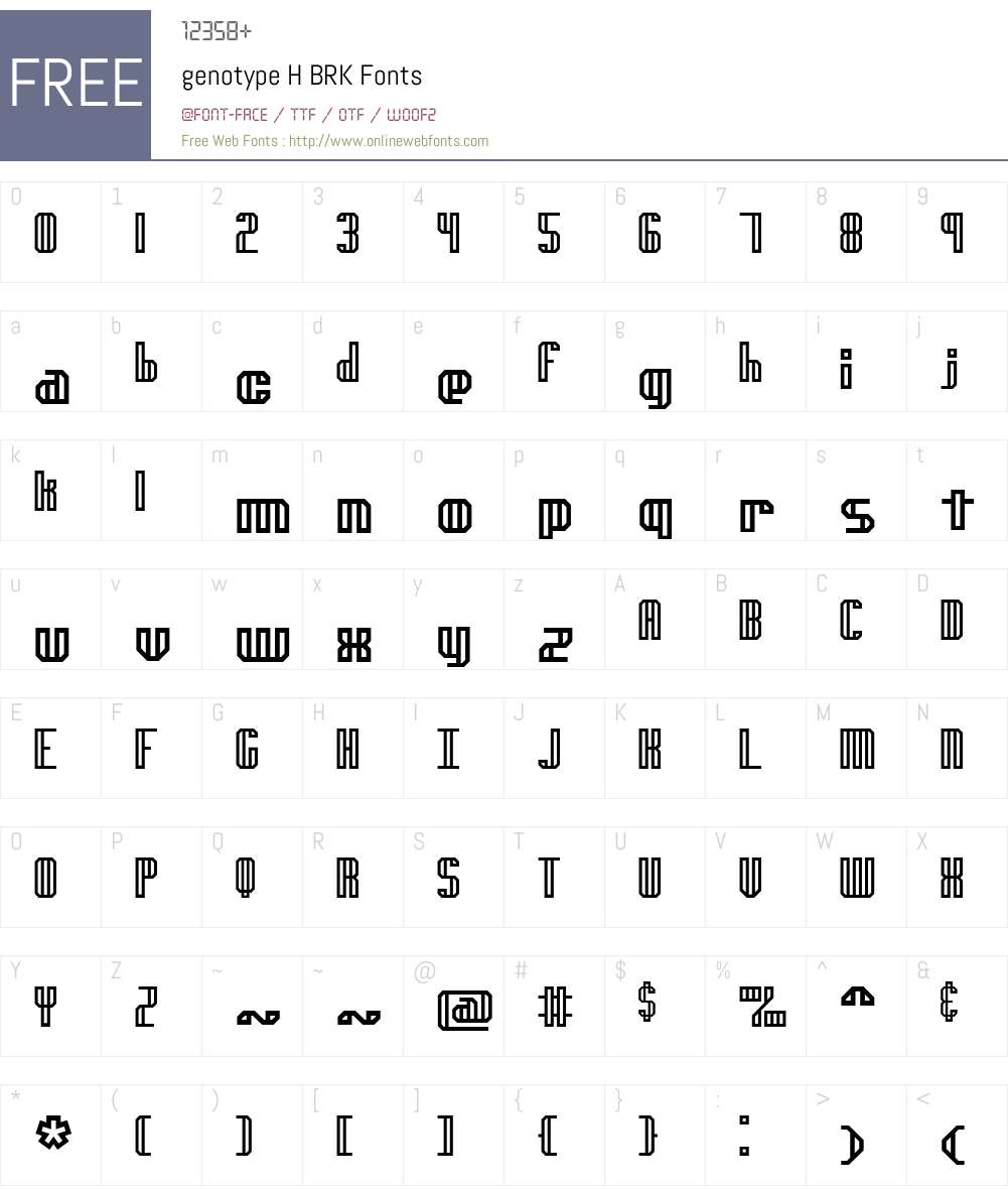 genotype H BRK Font Screenshots