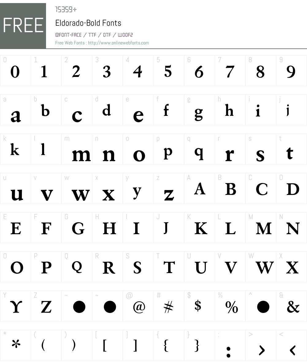 Eldorado Font Screenshots