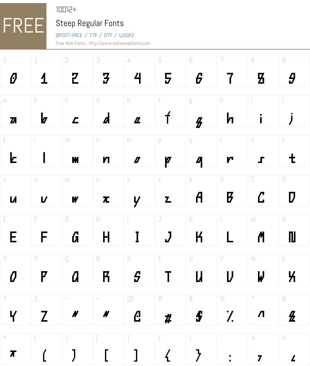 Steep Font Screenshots