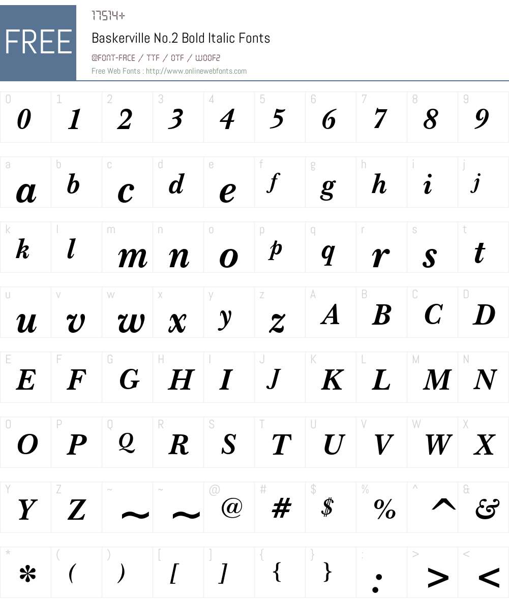 Baskerville No.2 Font Screenshots