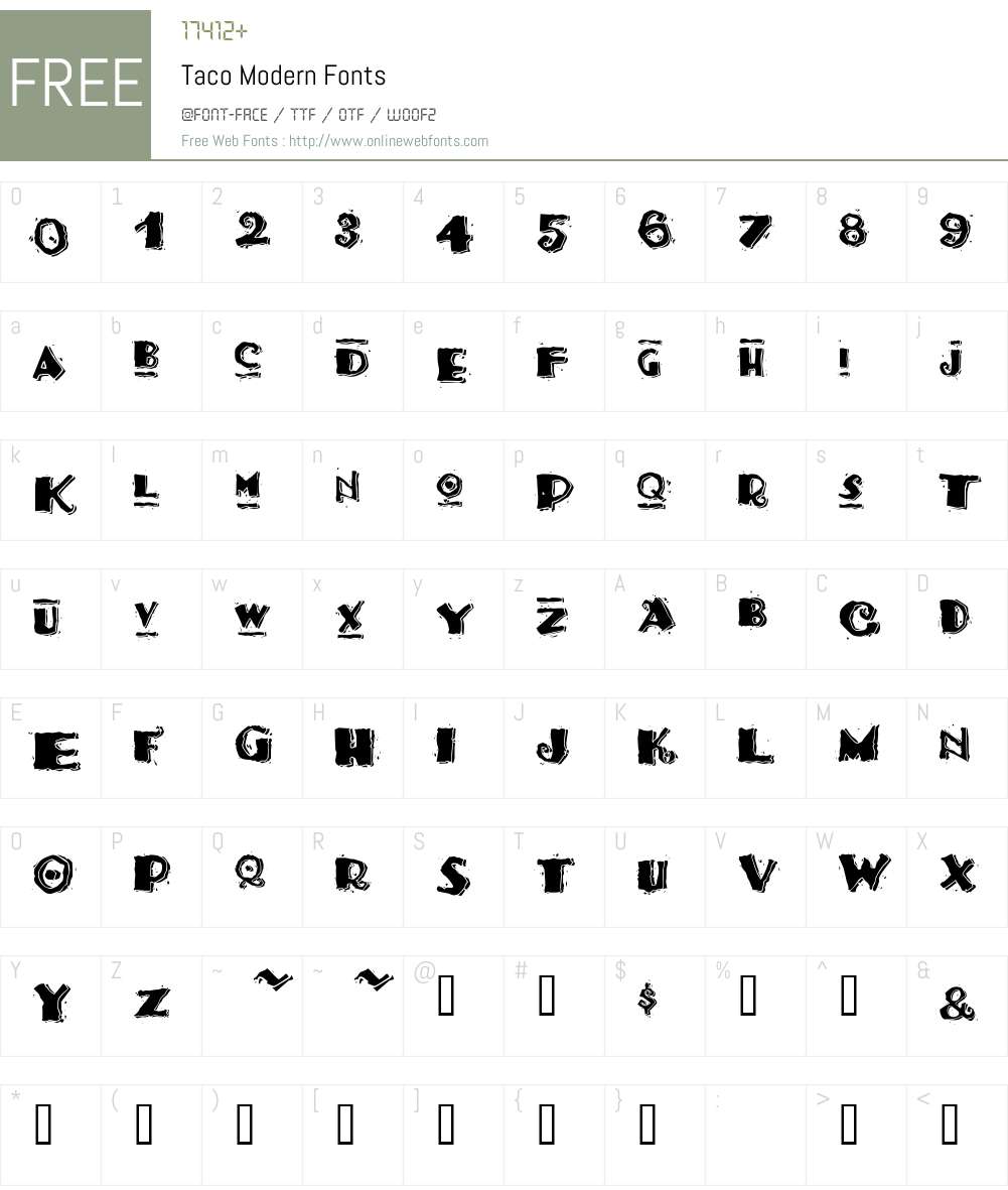 Taco Font Screenshots