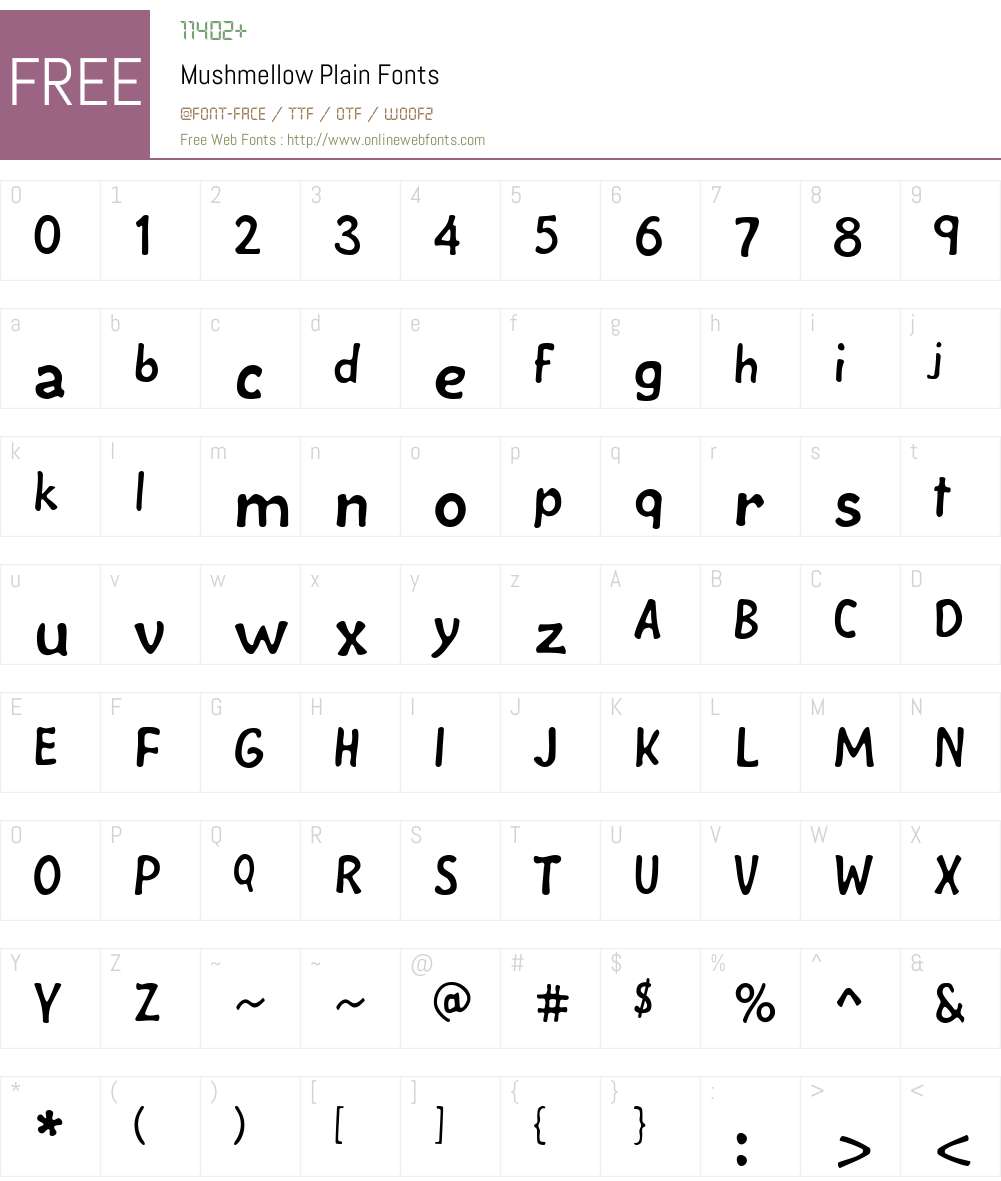 Mushmellow Font Screenshots